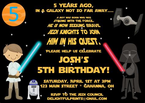 Printable Star Wars Birthday Invitations